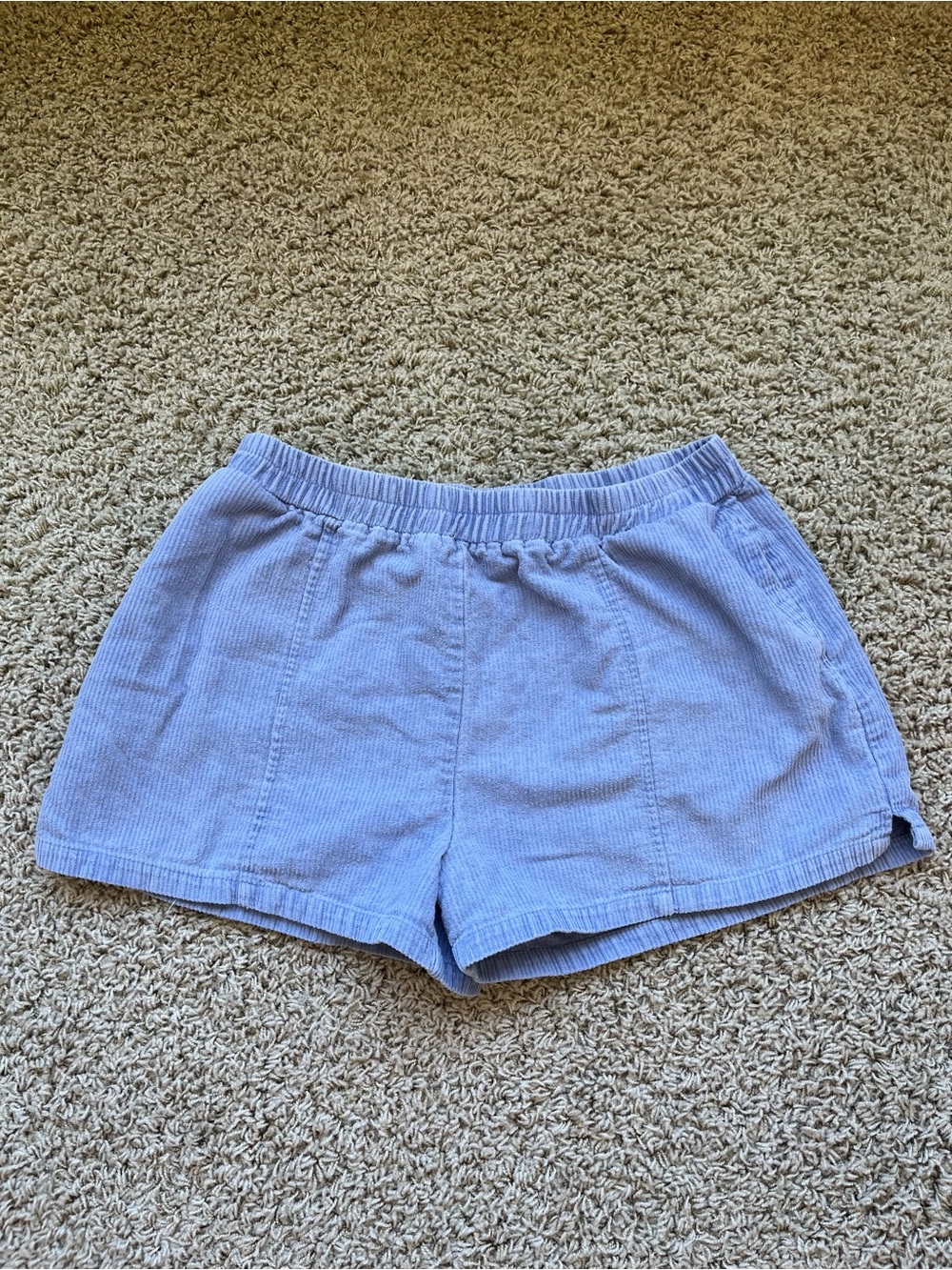 Periwinkle Double Zero corduroy pull-on shorts